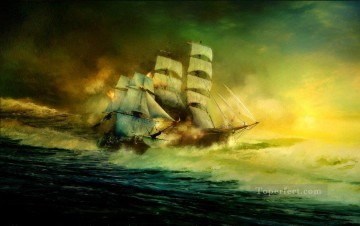 Batalla naval de Owll Pinturas al óleo